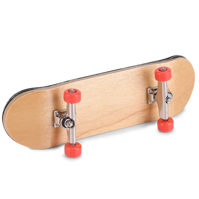 Raguso 1Pc Maple Wooden Alloy Fingerboard Finger Skateboards Mini Fingerboard with Soft Pad Bearing Wheels and Box Reduce Pressure Kids Gifts(Red) - Image 3